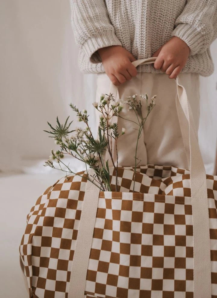 Rose in April - Raphael Check diaper bag | Caramel