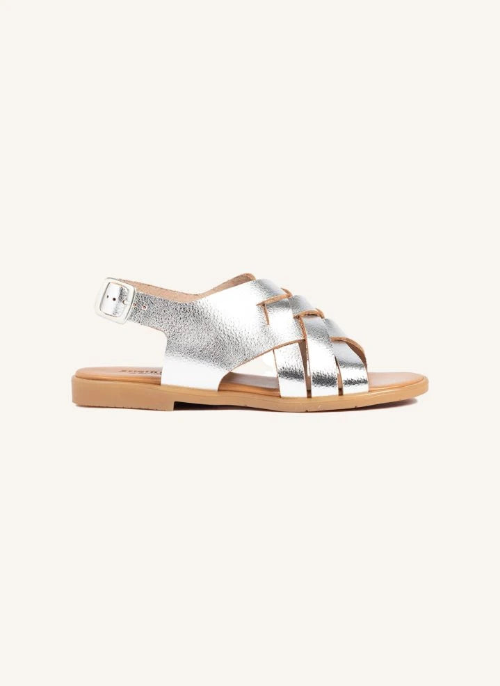 Angulus - Braided Sandals | Silver