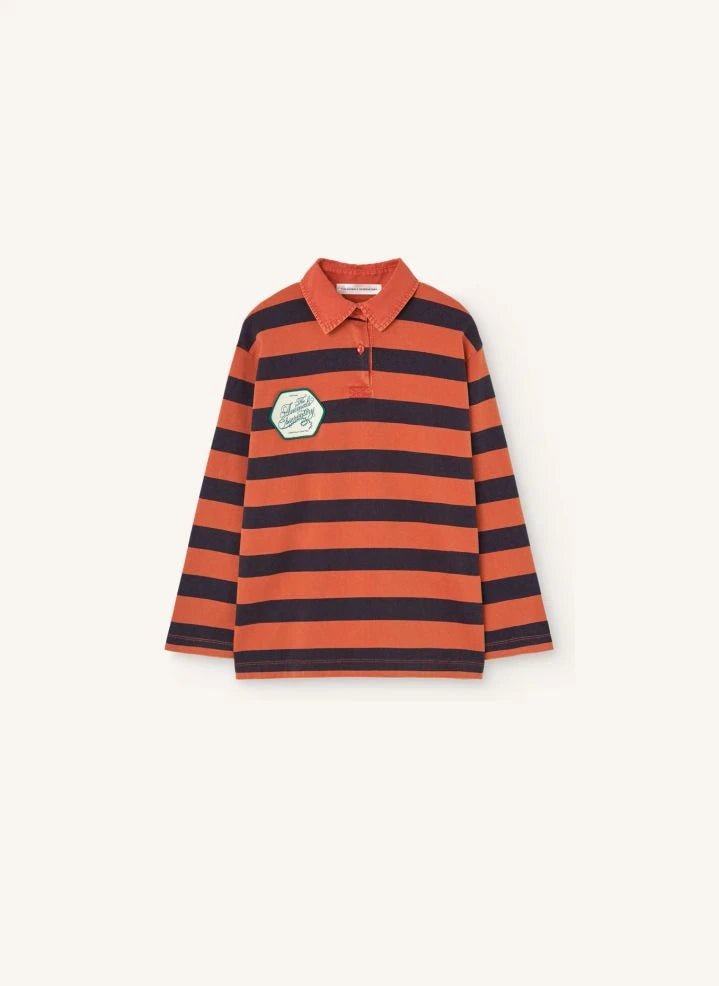 The Animals Observatory - Lionfish striped organic cotton polo shirt | Red
