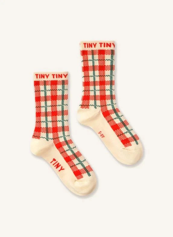 Tinycottons - Checkered Socks | Ecru