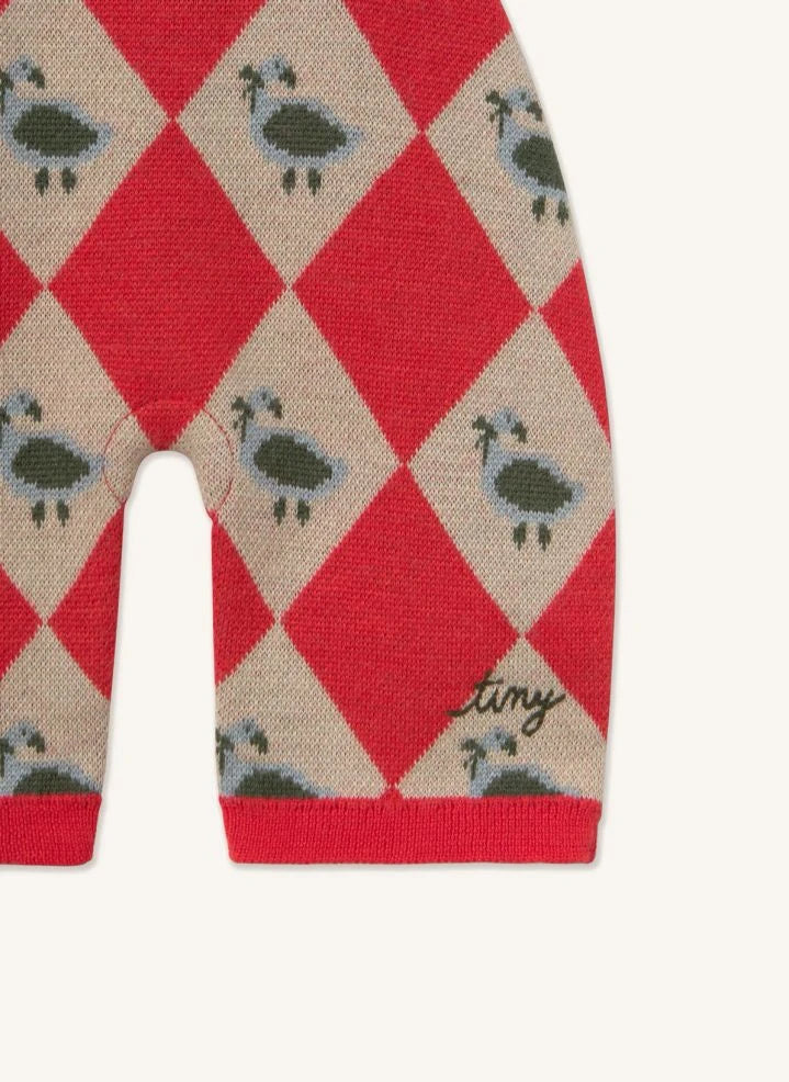 Tinycottons - Argyle Wool Overalls | Red