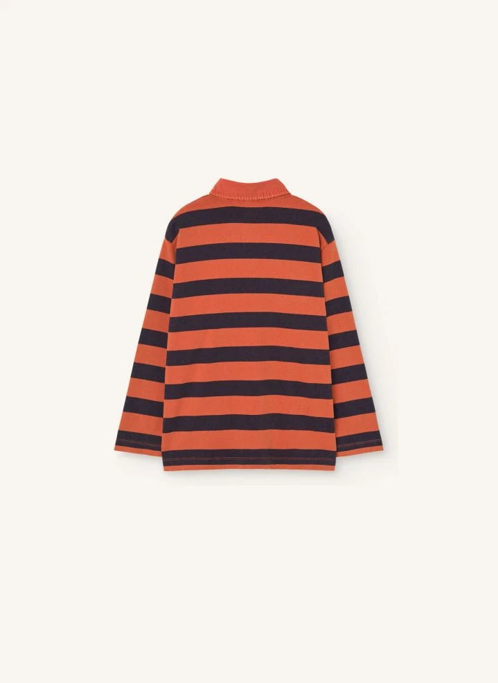 The Animals Observatory - Lionfish striped organic cotton polo shirt | Red