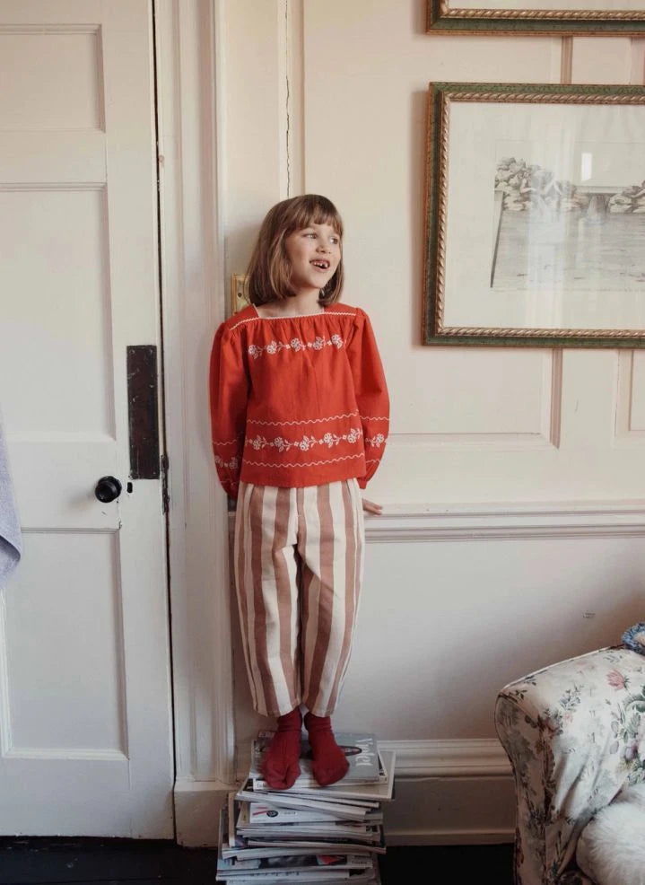 Emile et Ida - Striped Pants | Ecru
