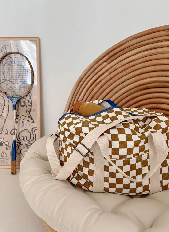 Rose in April - Raphael Check diaper bag | Caramel