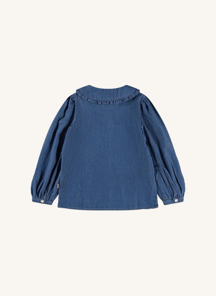 Molo - Robbin Denim Collar Blouse Organic Cotton | Blue