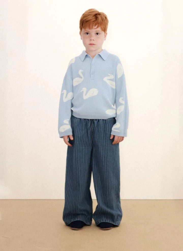 Tinycottons - Large striped jeans | Blue