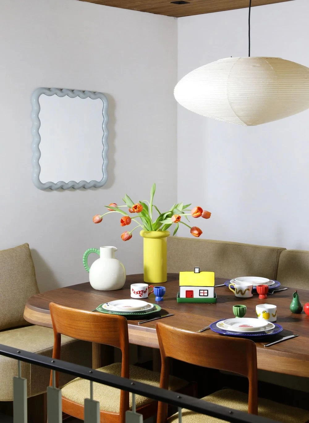 &Klevering - Zigzag mirror | Light Blue