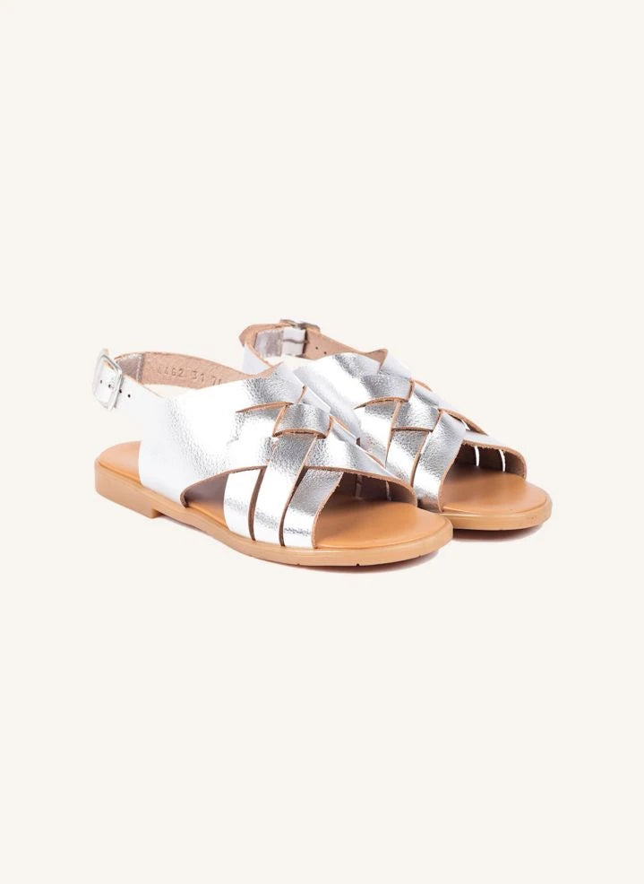 Angulus - Braided Sandals | Silver