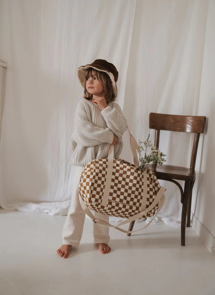 Rose in April - Raphael Check diaper bag | Caramel