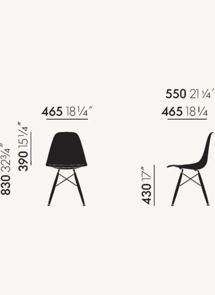 Vitra - DSW plastic chair - maple base - Charles &amp; Ray Eames | Mustard