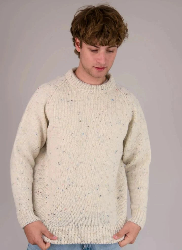 Origin Knitwear - Raglan Chunky Wool Sweater | Ecru