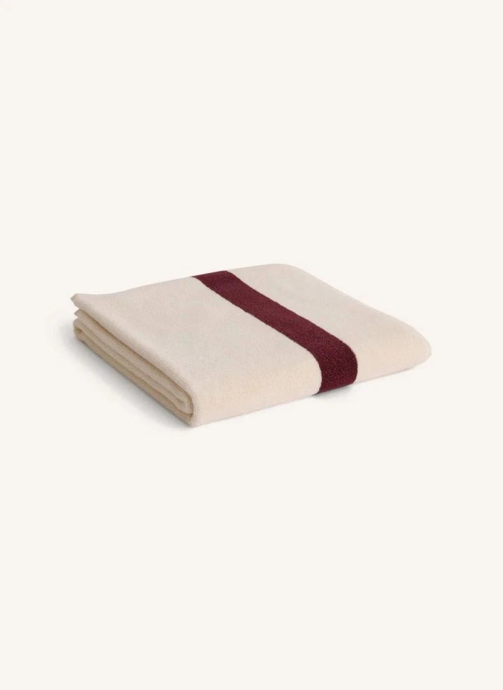 Hay - Stripe Bath Towel  | Burgundy