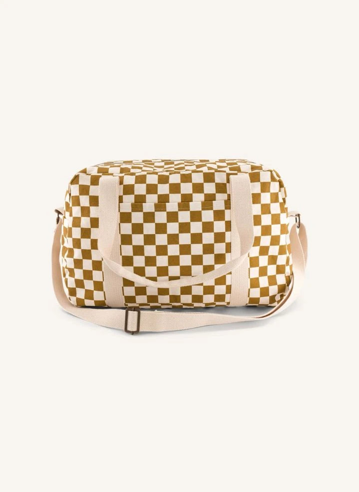 Rose in April - Raphael Check diaper bag | Caramel