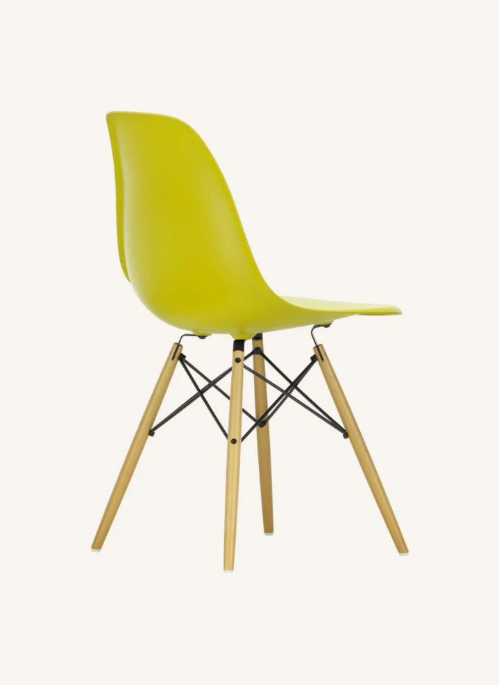 Vitra - DSW plastic chair - maple base - Charles &amp; Ray Eames | Mustard