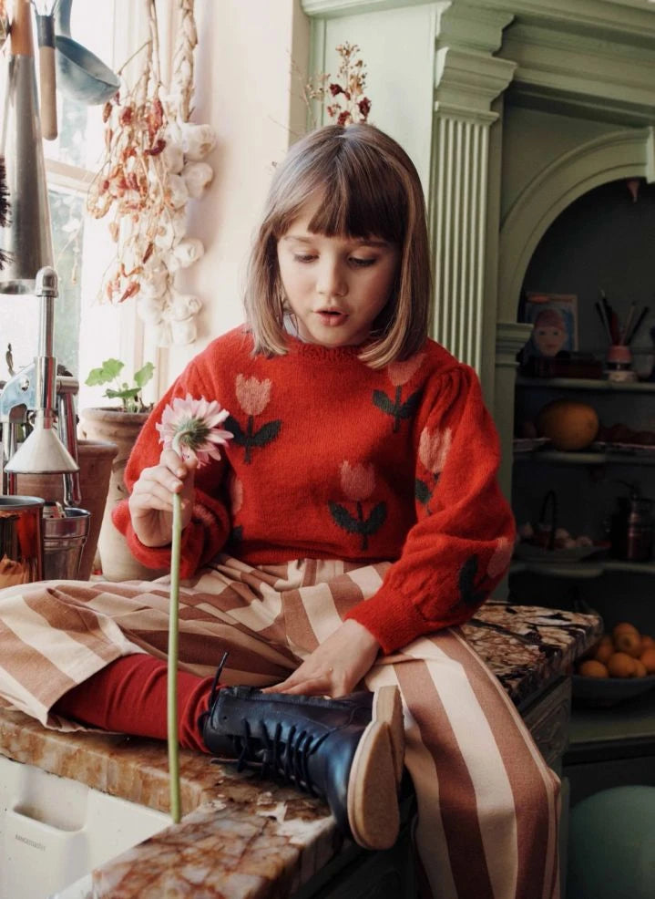 Emile et Ida - Striped Pants | Ecru