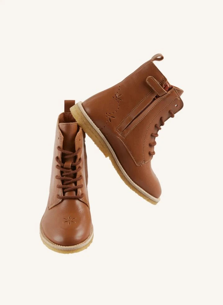 Emile et Ida - Lace-up Leather Boots | Camel