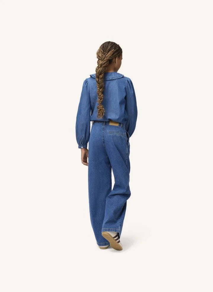 Molo - Robbin Denim Collar Blouse Organic Cotton | Blue