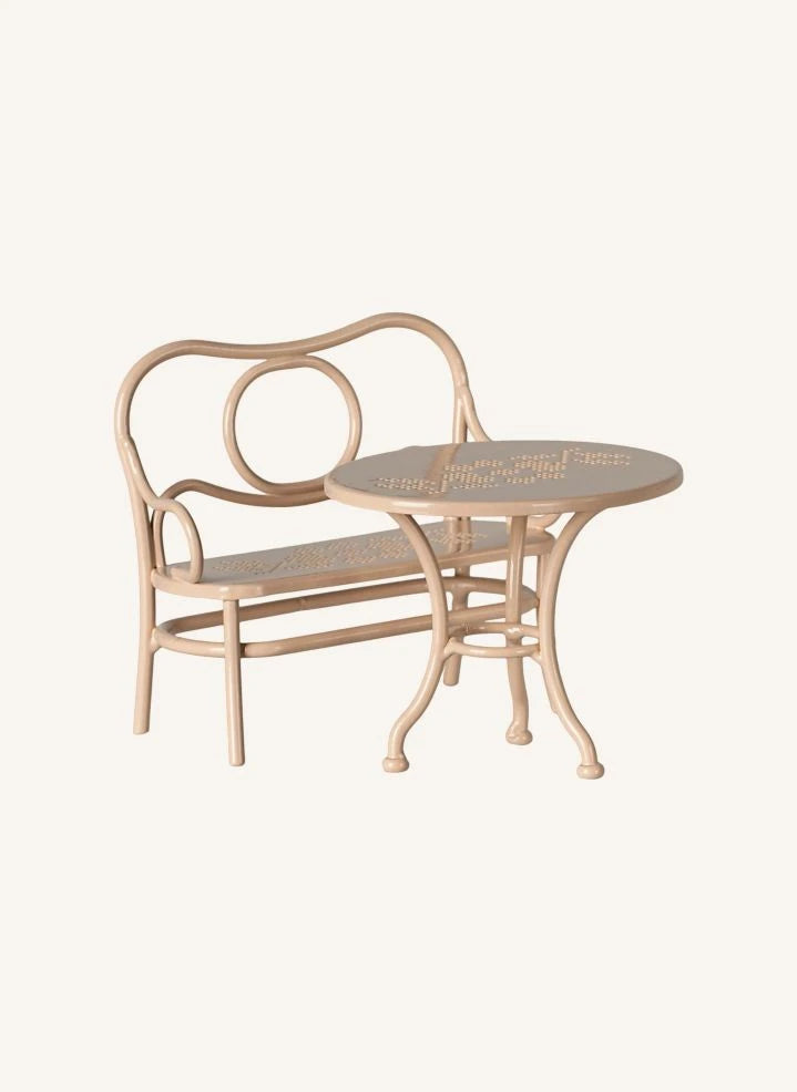 Maileg - Coffee table and bench | Nude