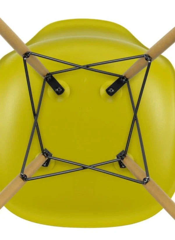 Vitra - DSW plastic chair - maple base - Charles &amp; Ray Eames | Mustard