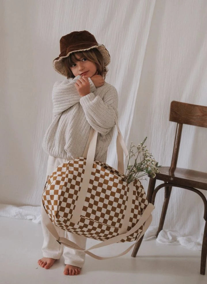Rose in April - Raphael Check diaper bag | Caramel