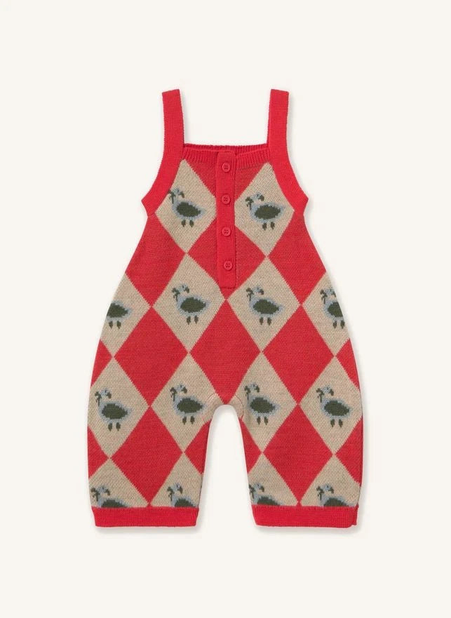 Tinycottons - Argyle Wool Overalls | Red