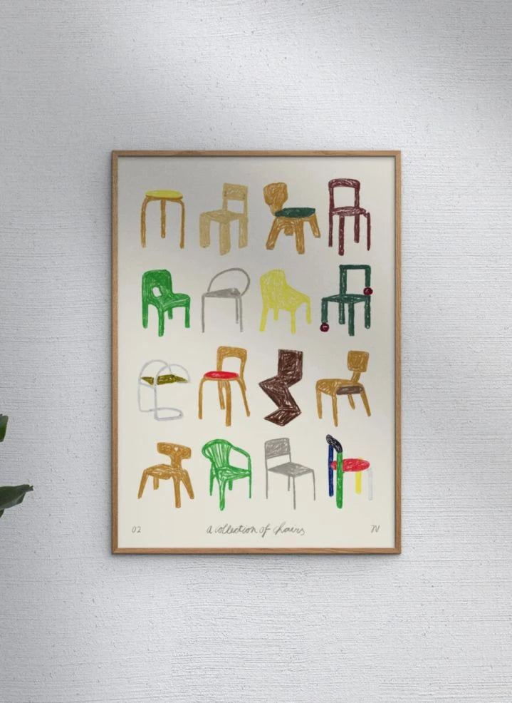 Poster and Frame - A Collection of Chairs poster