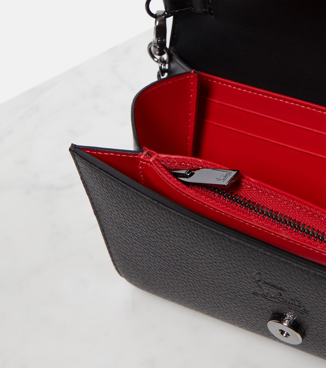 Christian Louboutin - Paloma embellished leather wallet on chain