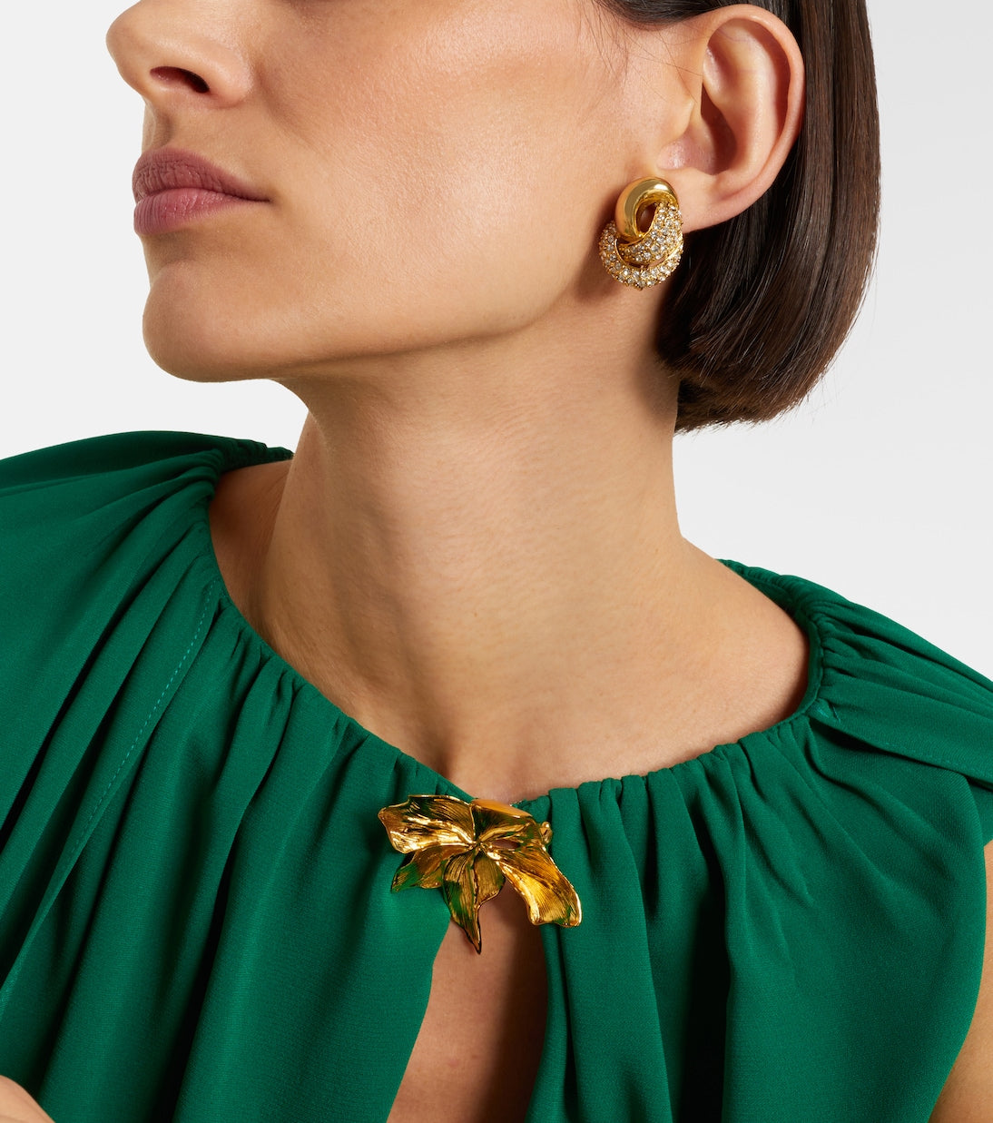 Oscar de la Renta - Love Knot 2.0 embellished clip-on earrings