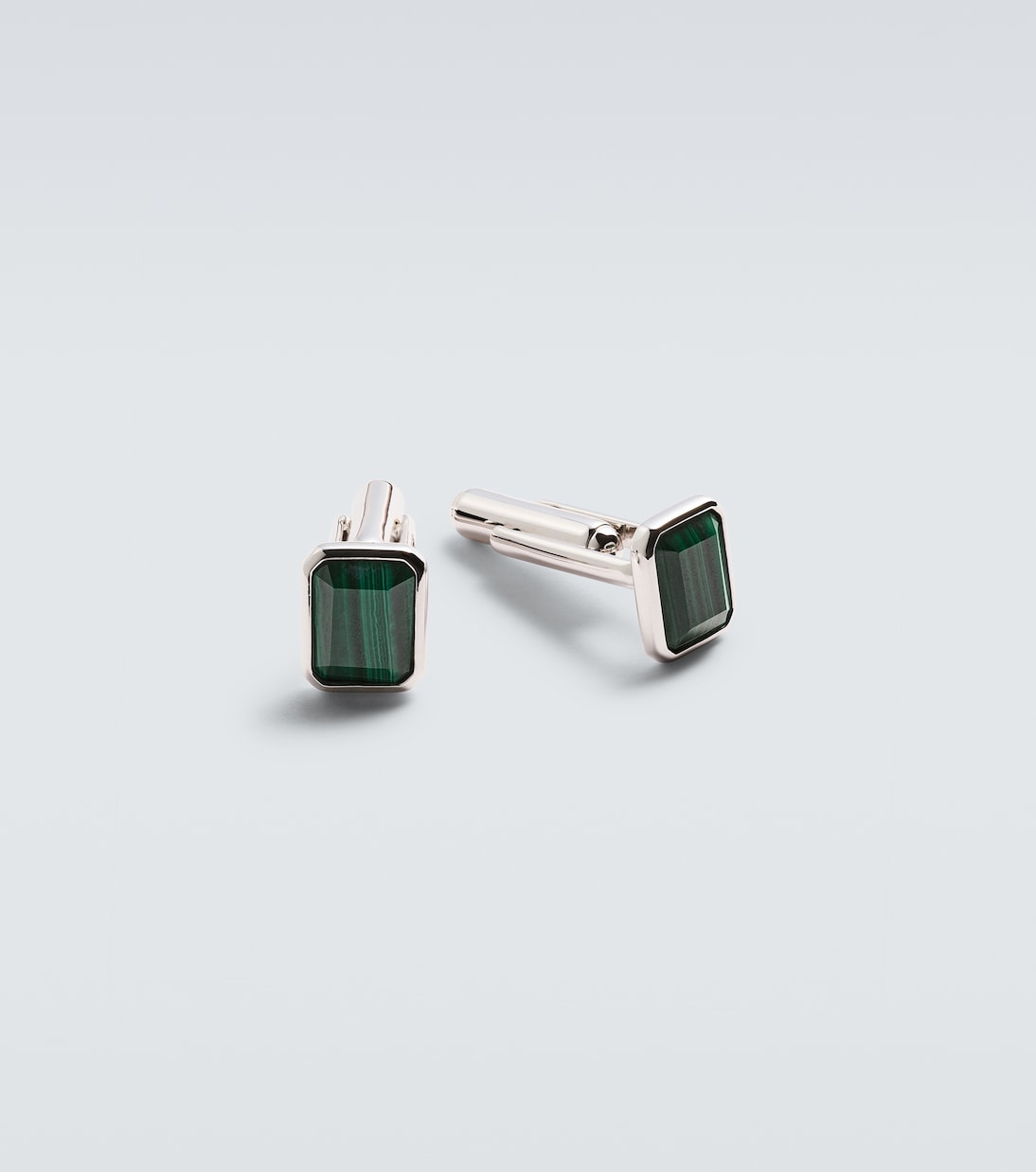Mateo - Sterling silver cufflinks with malachites