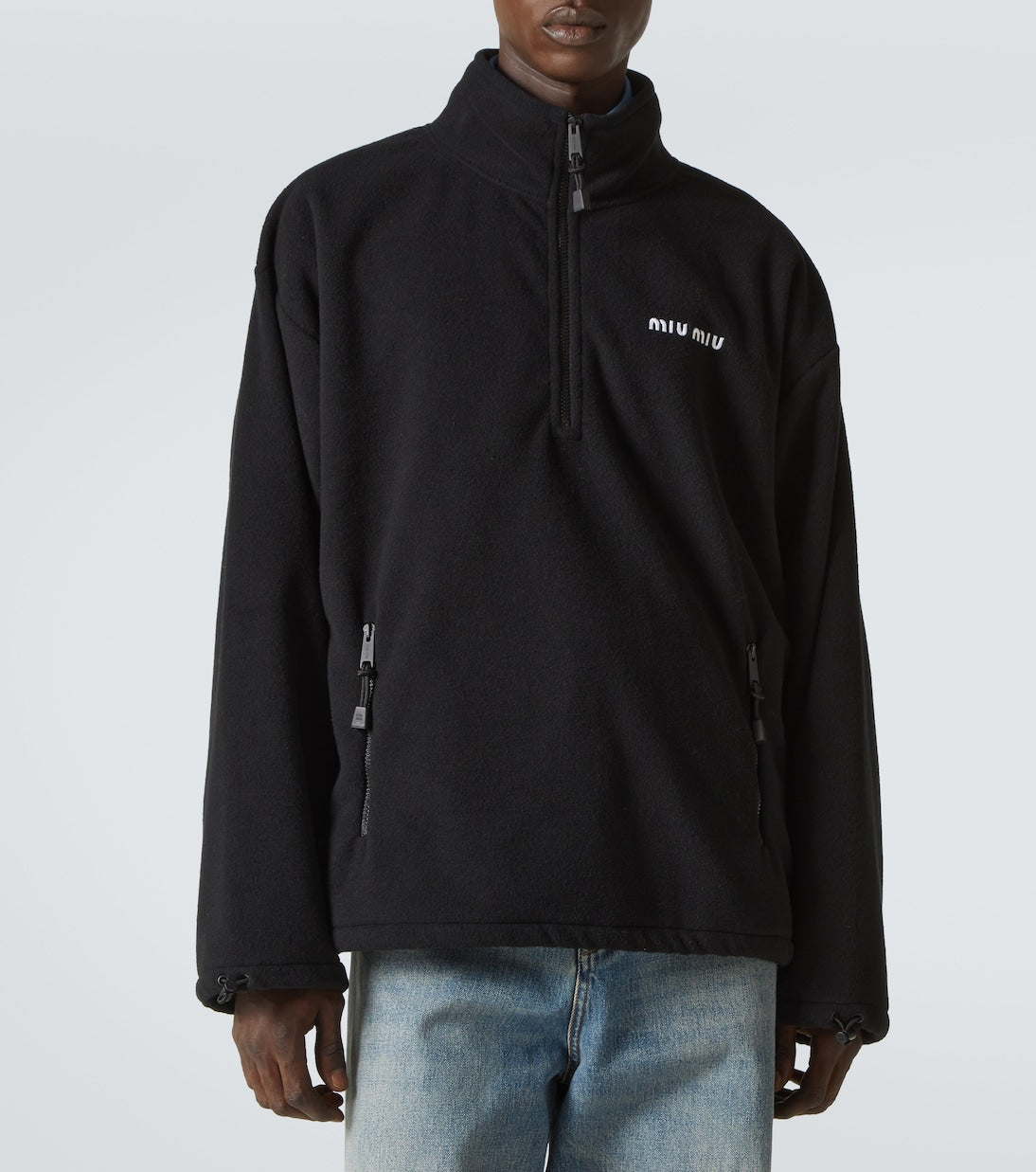 Miu Miu - Fleece half-zip sweater