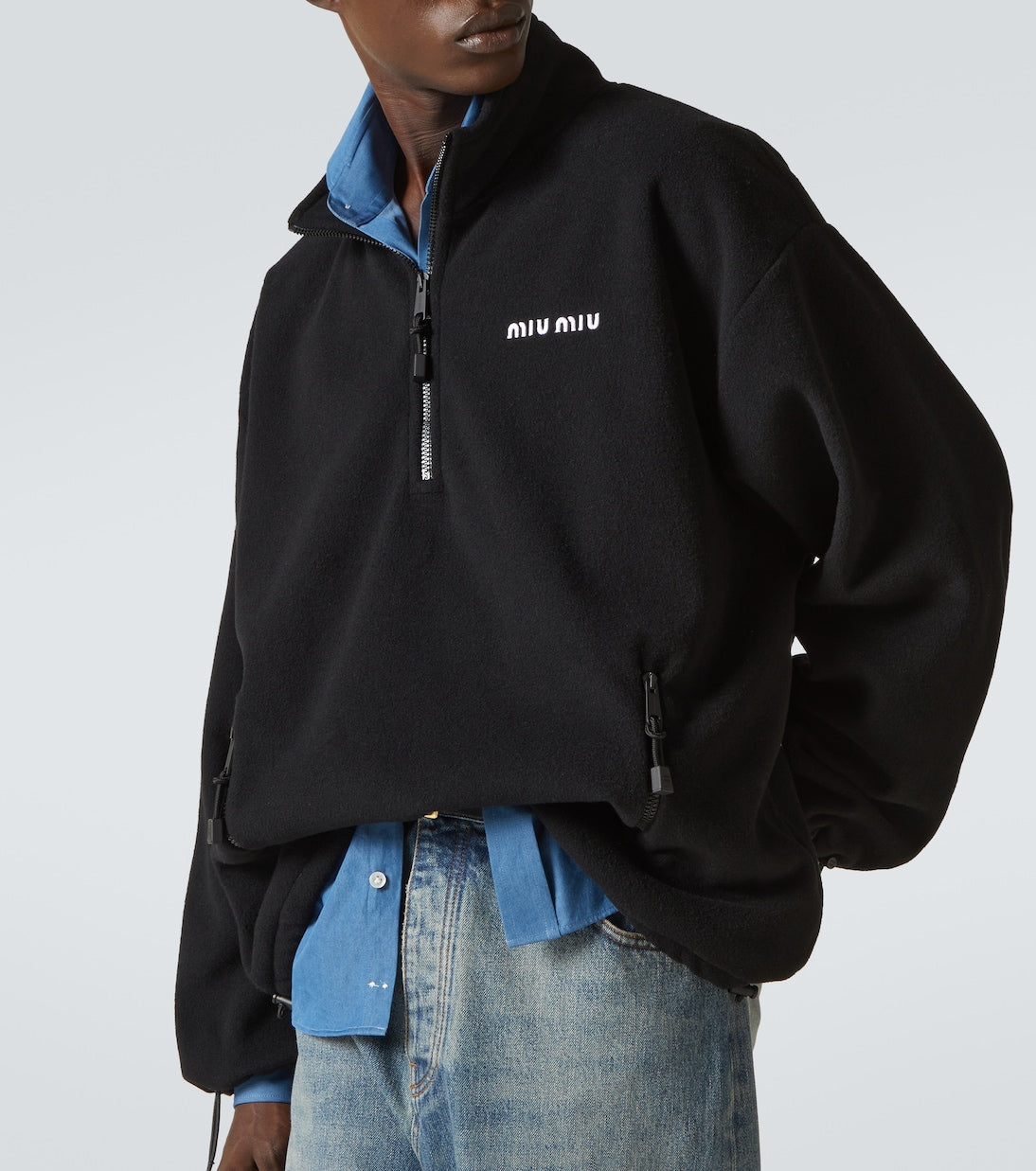 Miu Miu - Fleece half-zip sweater