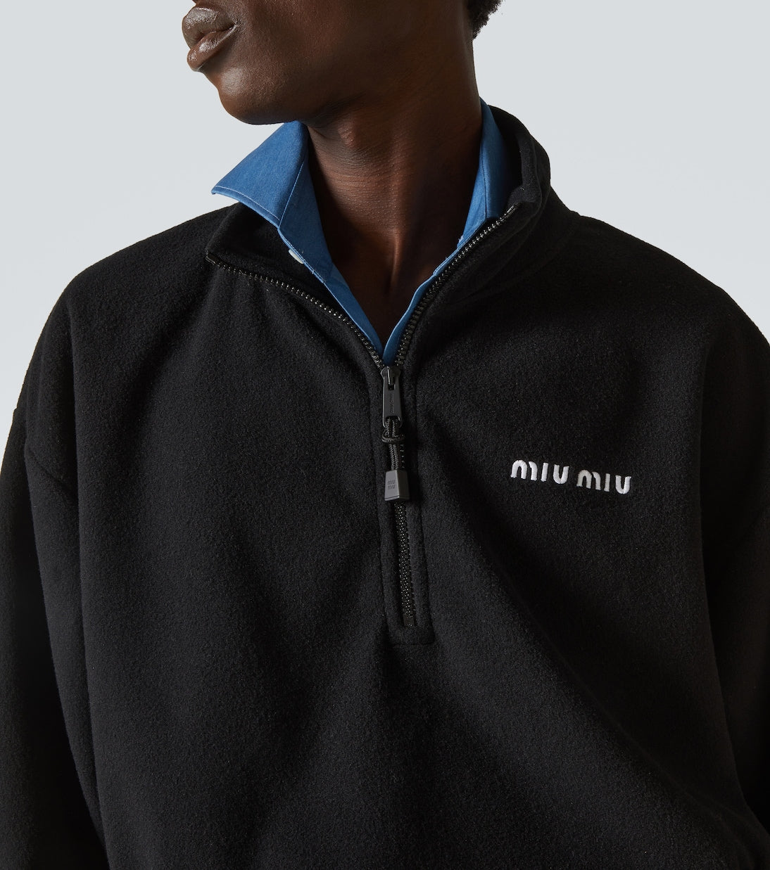 Miu Miu - Fleece half-zip sweater