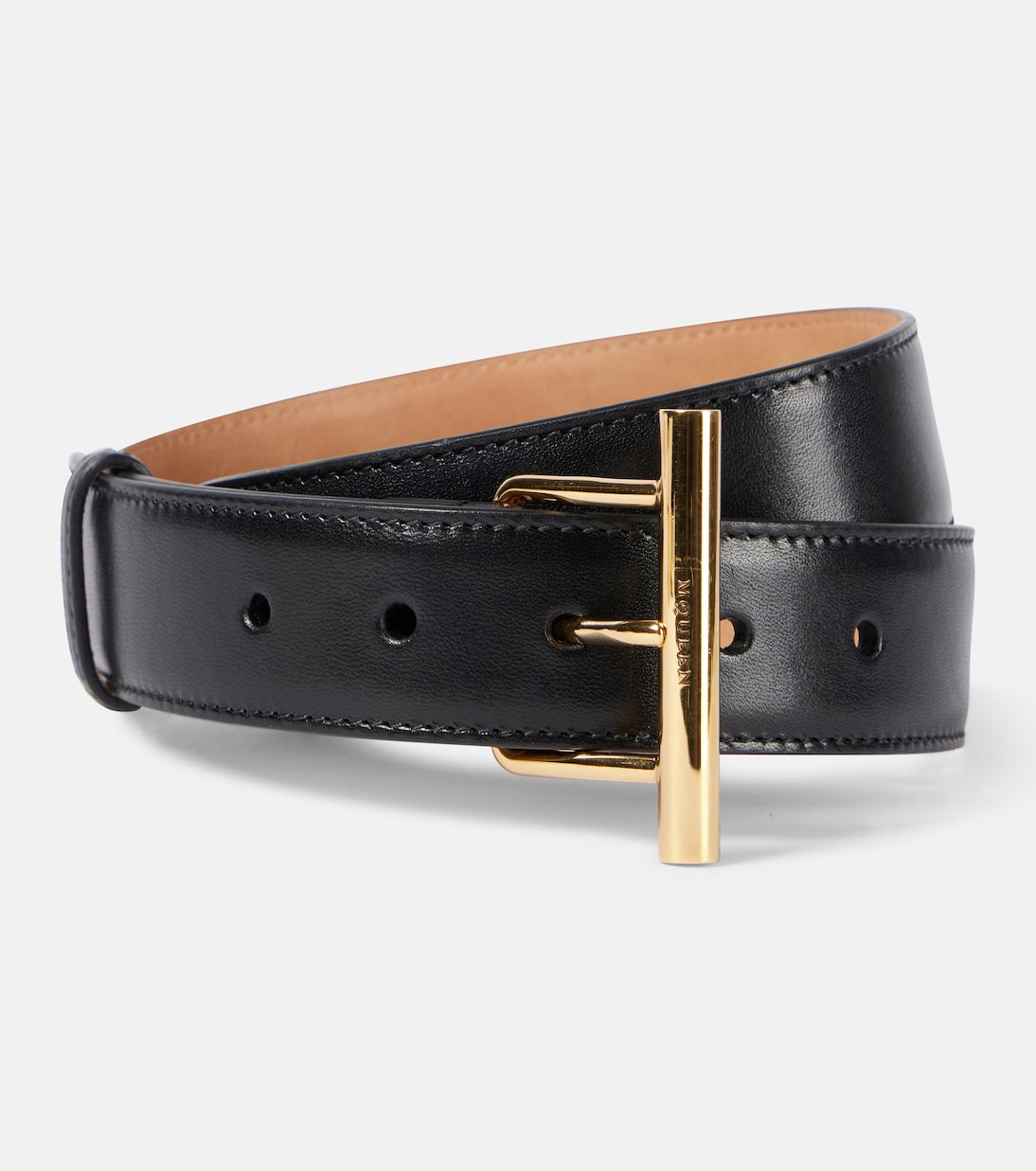 McQueen - T-Bar Hip leather belt