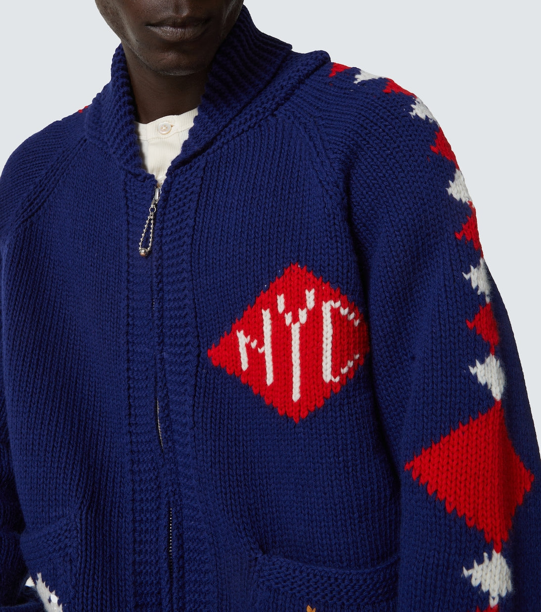 Bode - Diamond Corral wool zip-up cardigan