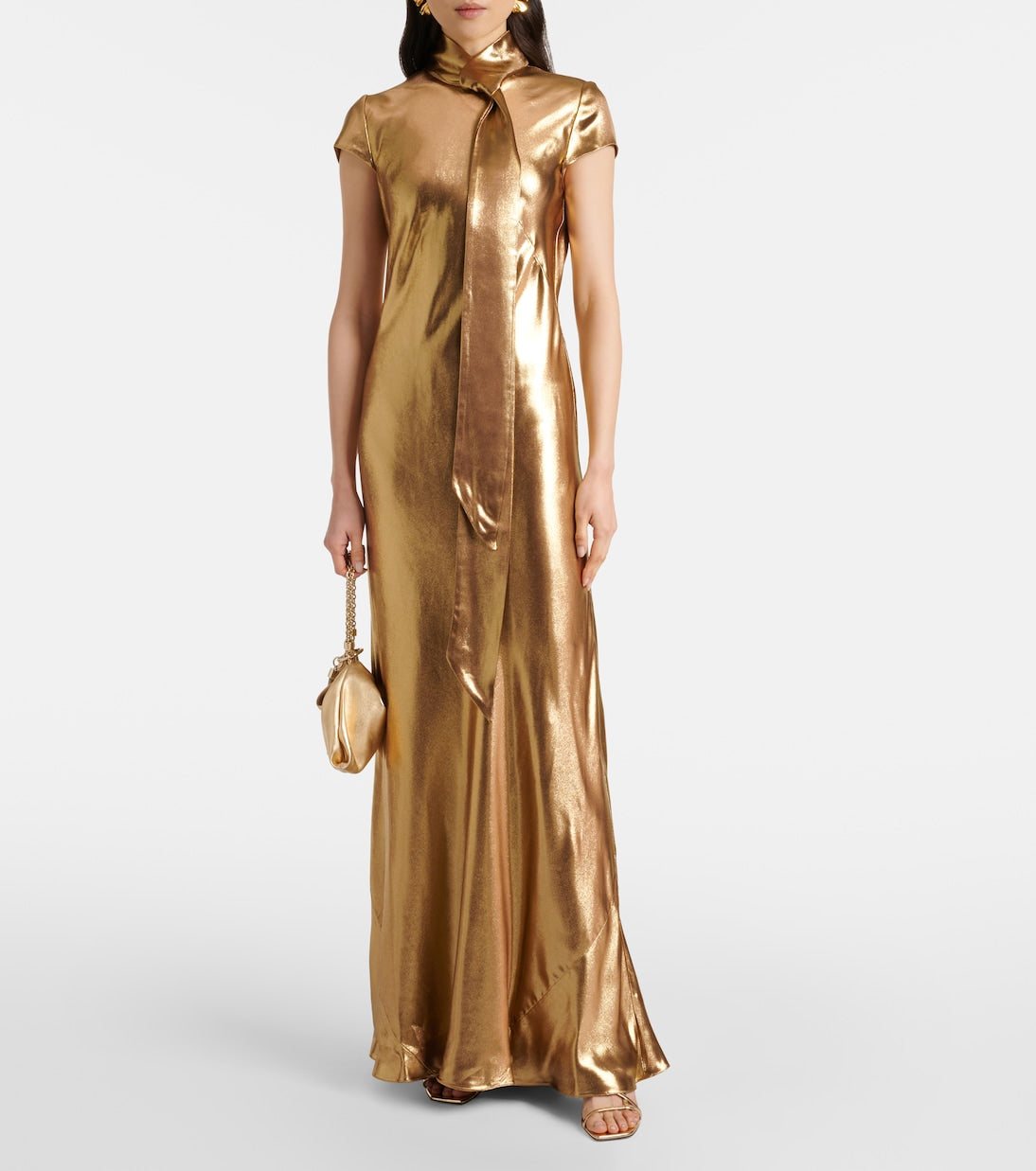 Galvan - Solar Gaze scarf-detail satin gown