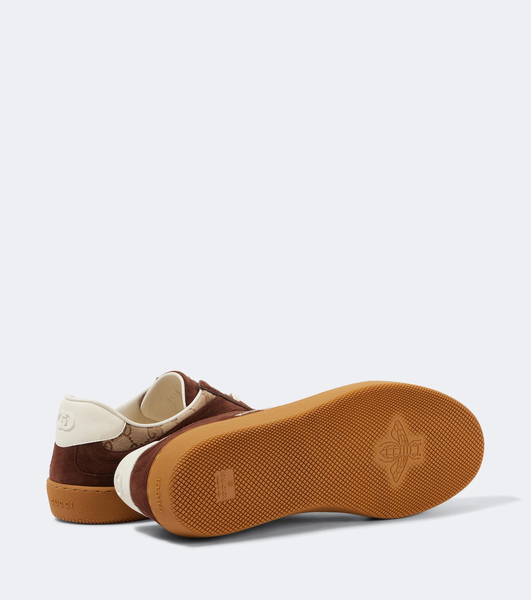 Gucci - Interlocking G suede-trimmed sneakers