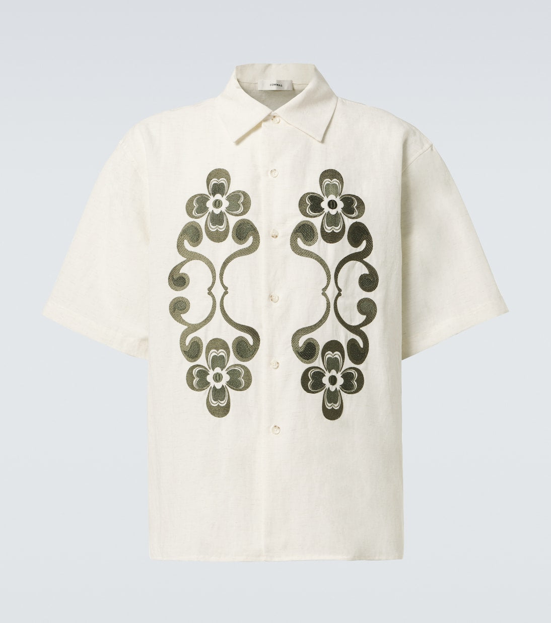 Commas - Reflection embroidered bowling shirt