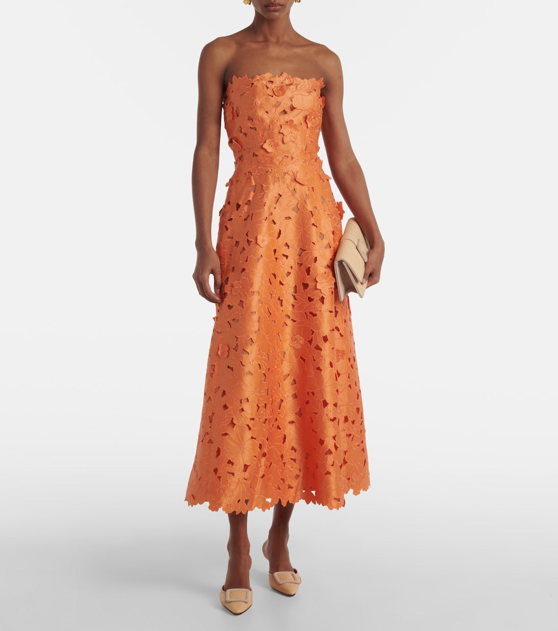 Costarellos - Lorina lace bustier dress
