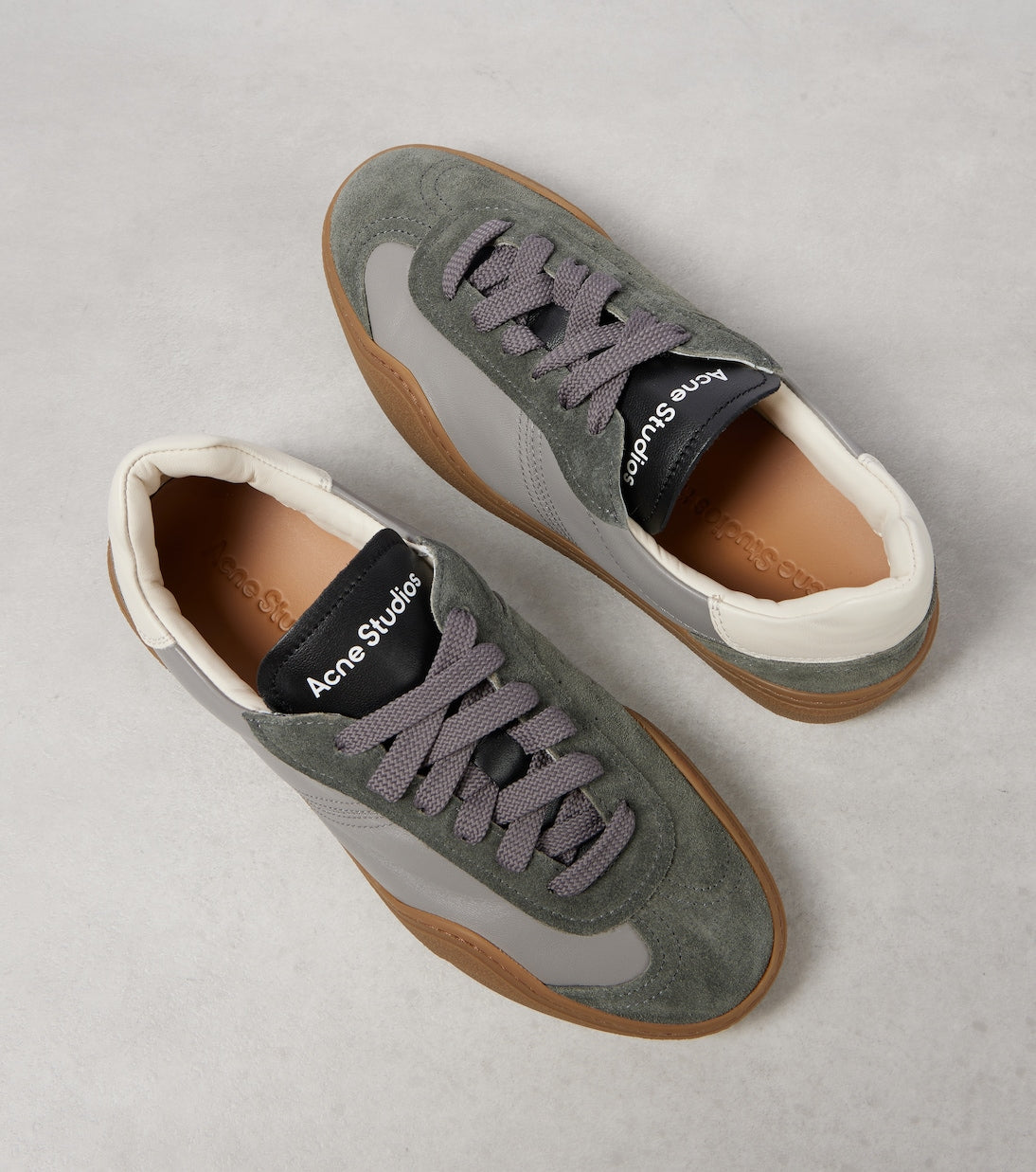 Acne Studios - Bars suede and leather sneakers