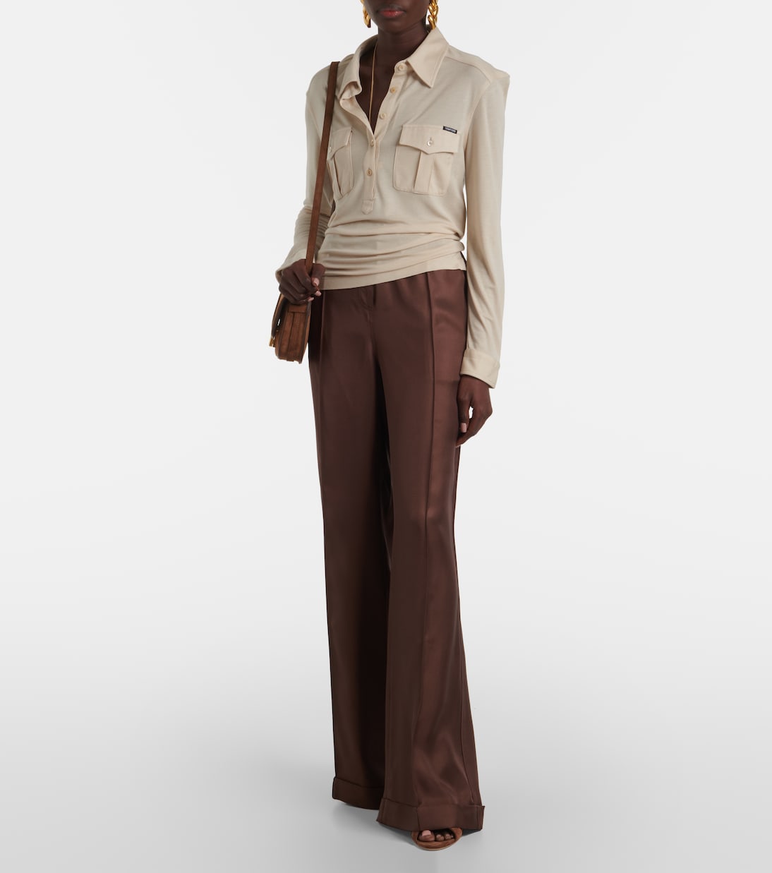 Tom Ford - Silk twill wide-leg pants