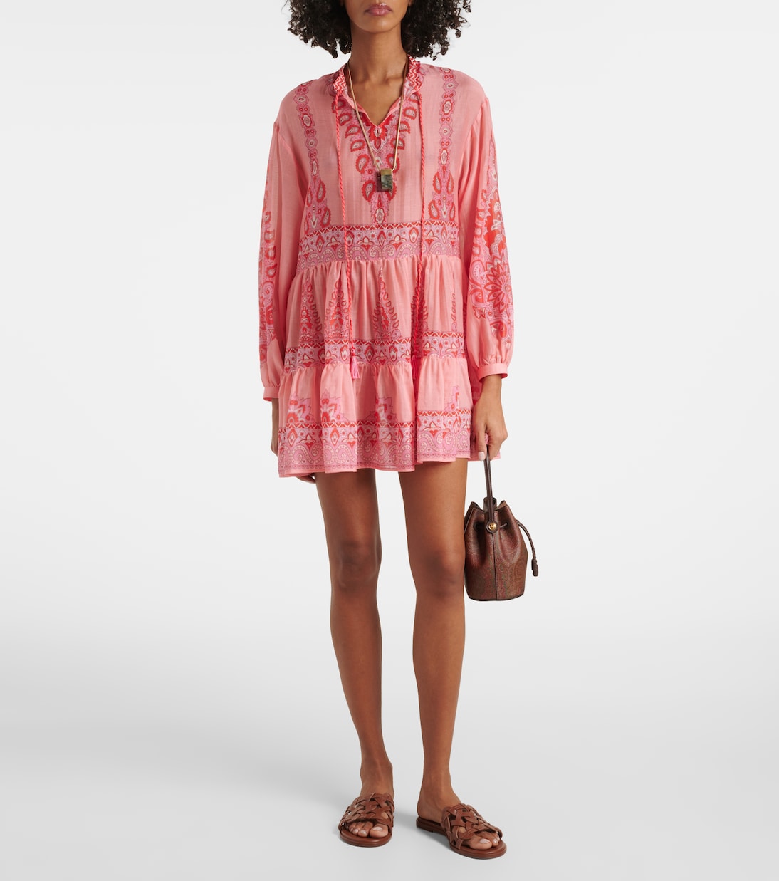 Etro - Printed cotton and silk minidress