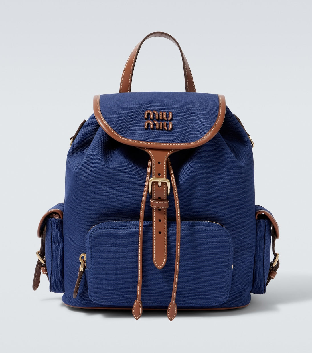 Miu Miu - Leather-trimmed canvas backpack