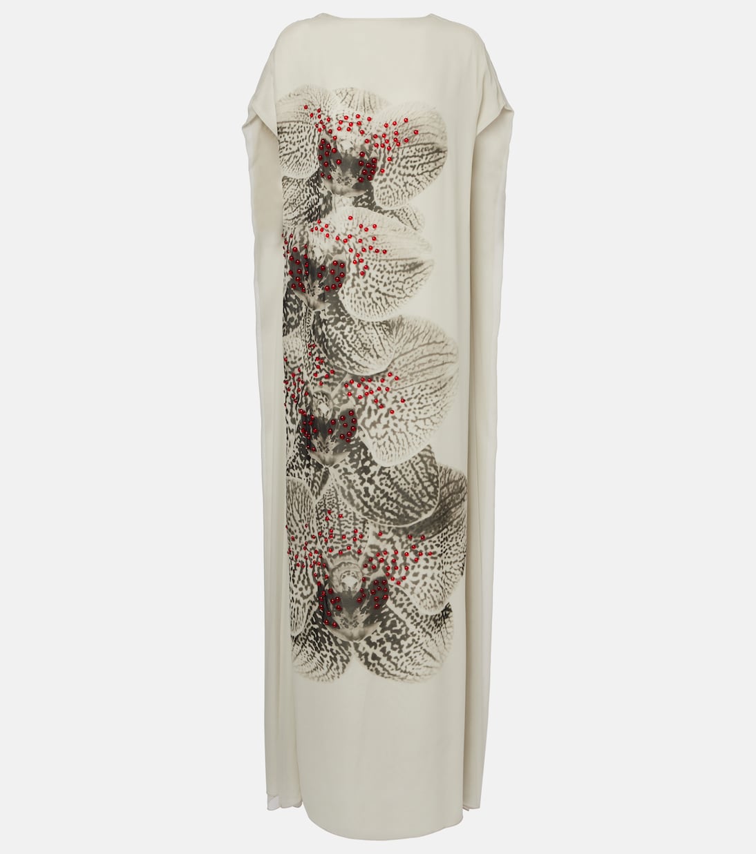 Dries Van Noten - Beaded printed silk georgette gown
