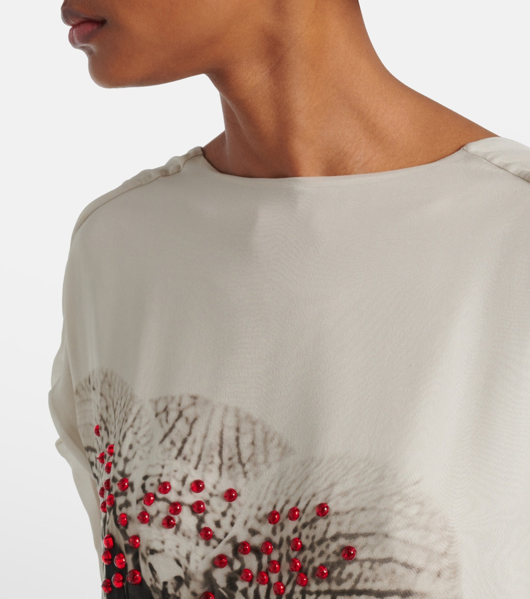 Dries Van Noten - Beaded printed silk georgette gown
