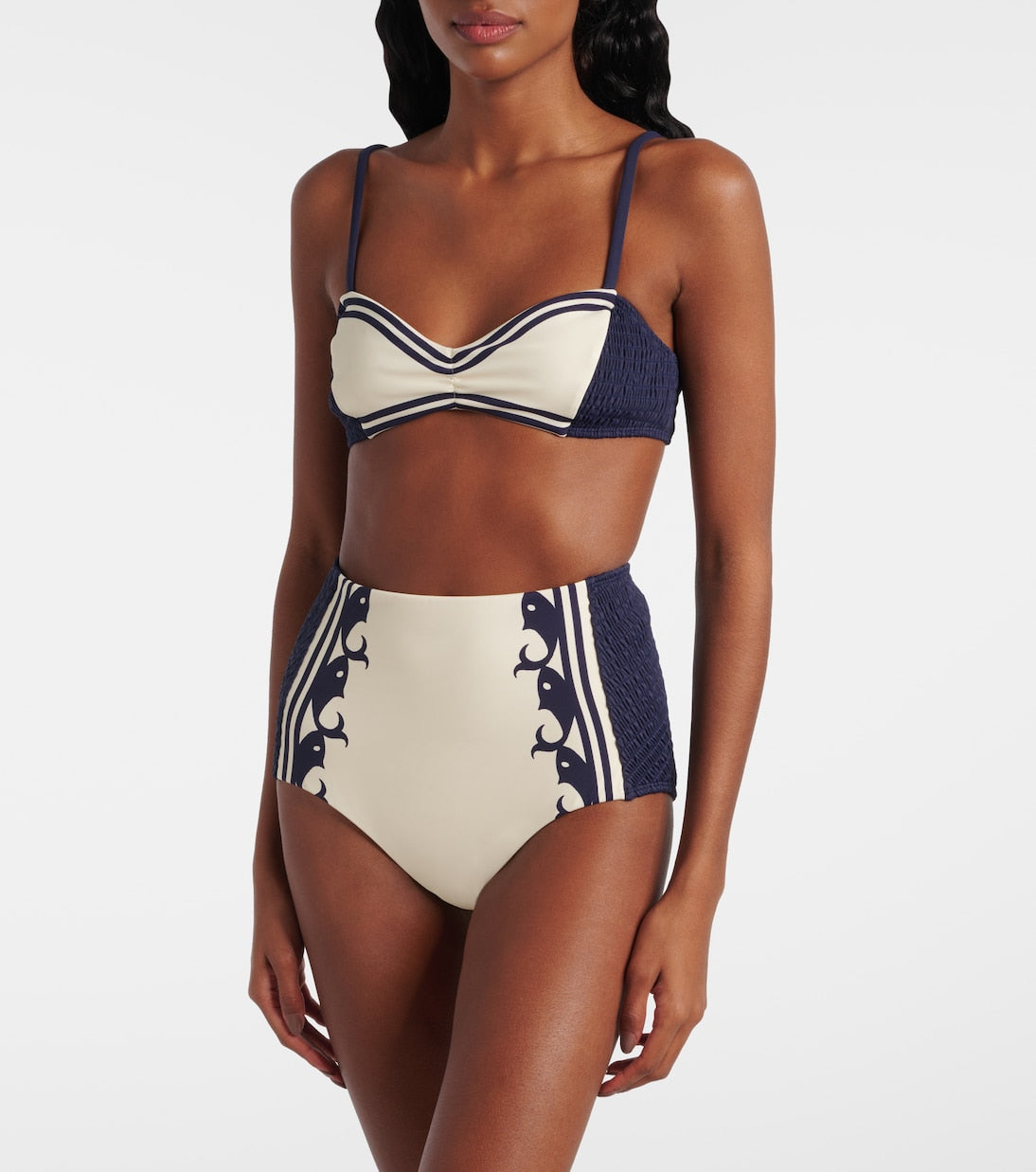 Alémais - Marine smocked bikini top