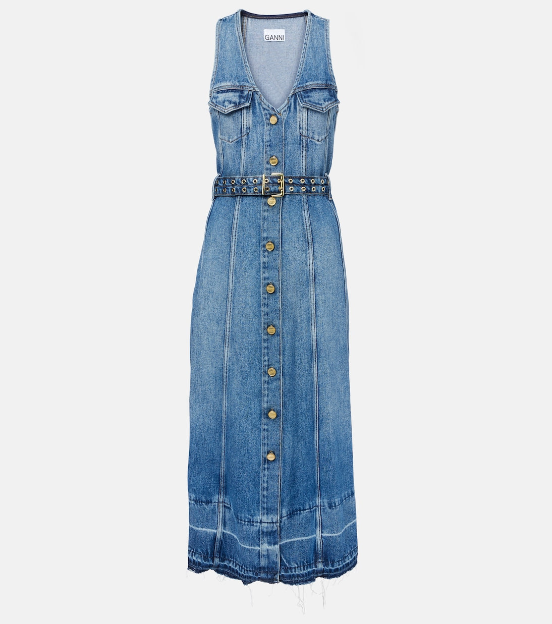 Ganni - Denim midi dress