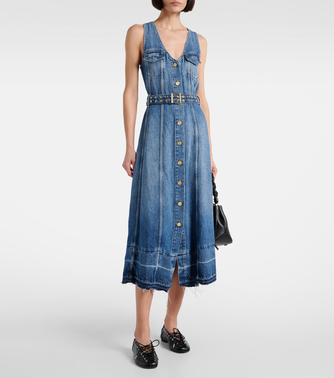Ganni - Denim midi dress
