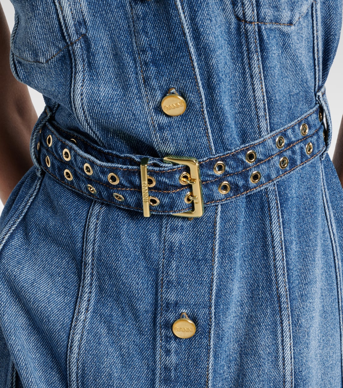 Ganni - Denim midi dress