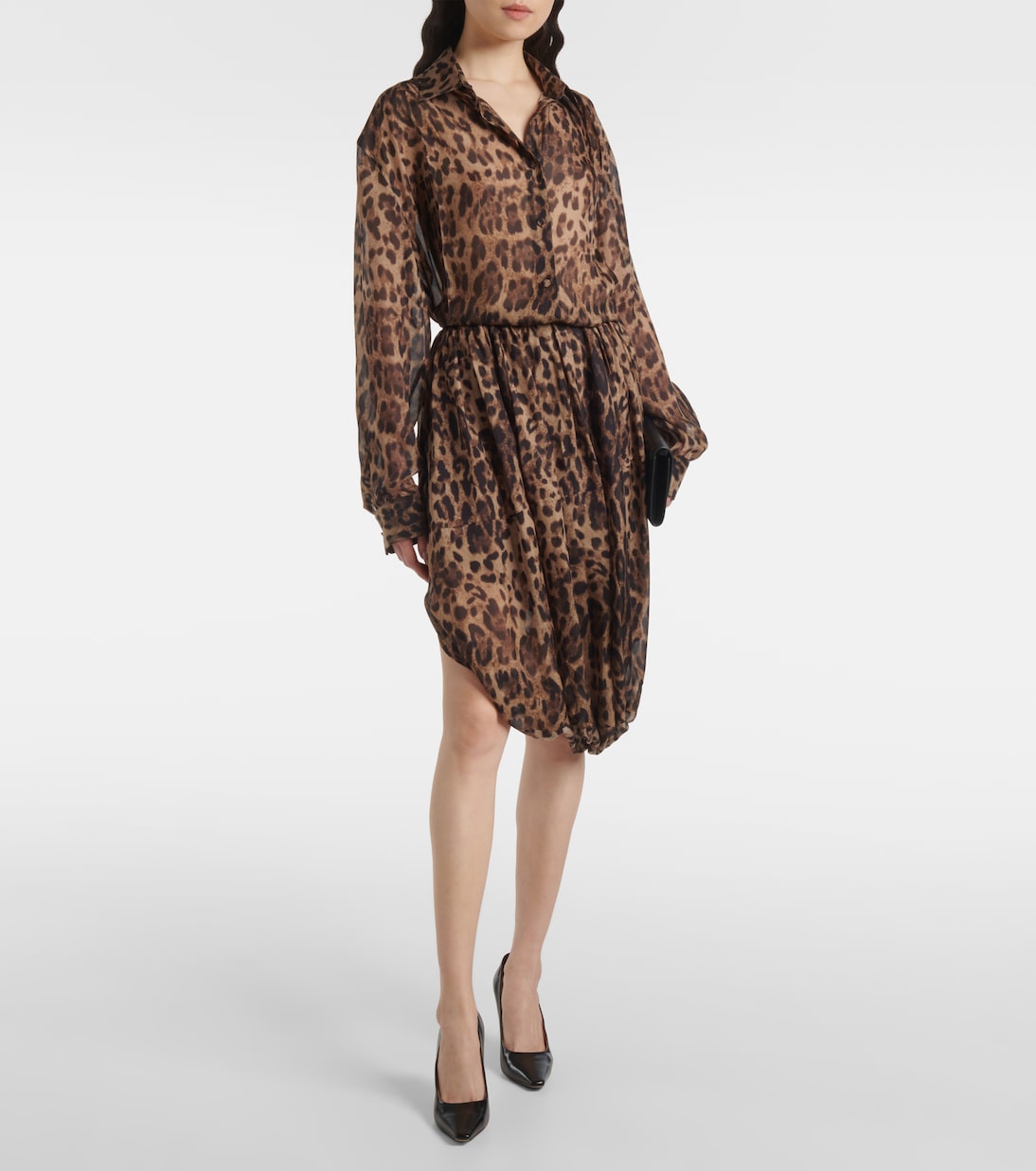 Jacques Wei - Leopard-print chiffon midi skirt