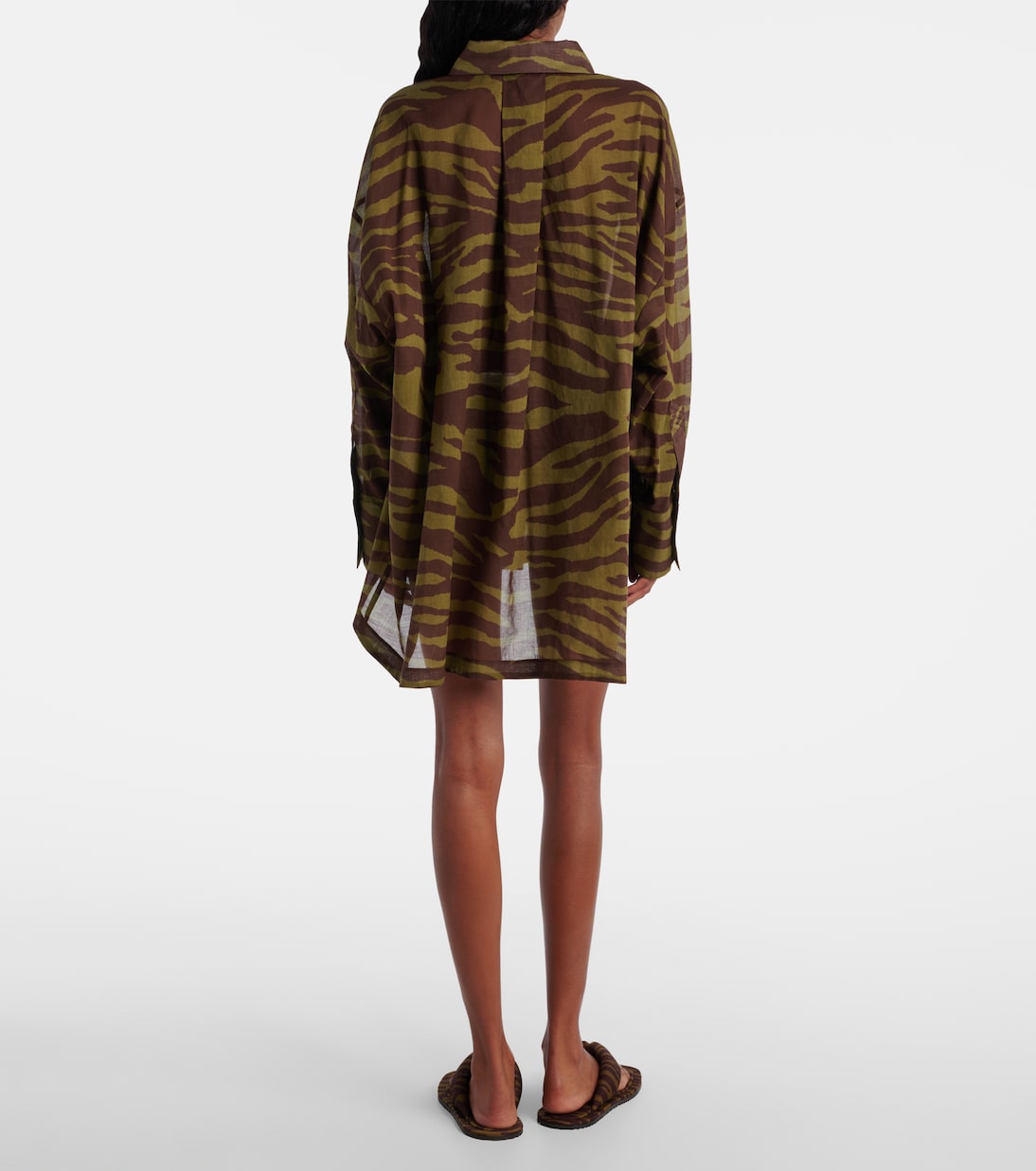 The Attico - Zebra-print cotton muslin shirt